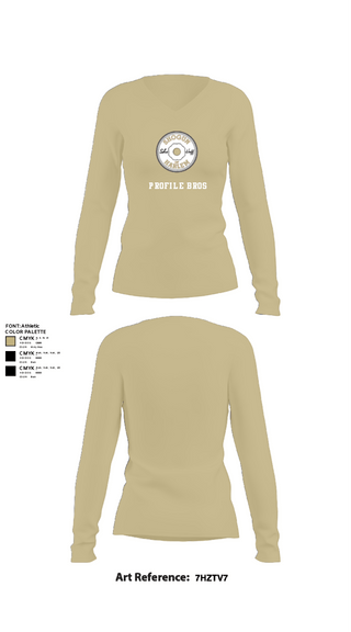 Women's Long Sleeve Vneck Shirt, Profile Bros, , Teamtime, Team time, sublimation, custom sports apparel, team uniforms, spirit wear, spiritwear, sports uniforms, custom shirts, team store, custom team store, fundraiser sports, apparel fundraiser