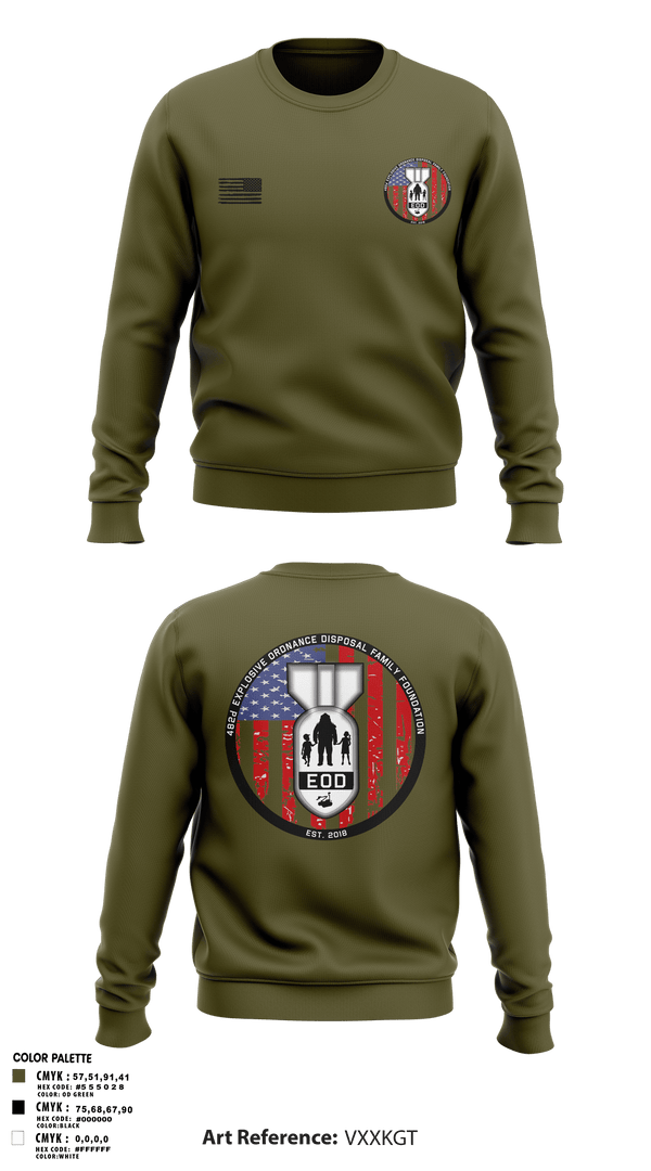 Crew Neck Sweatshirt, 482nd EOD, Air Force, Teamtime, Team time, sublimation, custom sports apparel, team uniforms, spirit wear, spiritwear, sports uniforms, custom shirts, team store, custom team store, fundraiser sports, apparel fundraiser