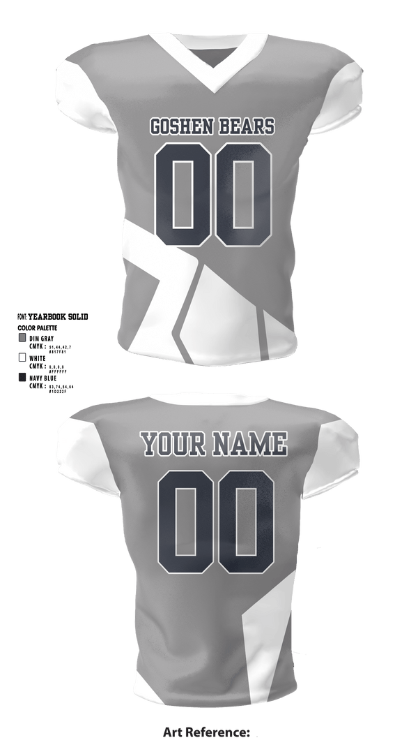 Football Jersey, Goshen Bears, Football, Teamtime, Team time, sublimation, custom sports apparel, team uniforms, spirit wear, spiritwear, sports uniforms, custom shirts, team store, custom team store, fundraiser sports, apparel fundraiser