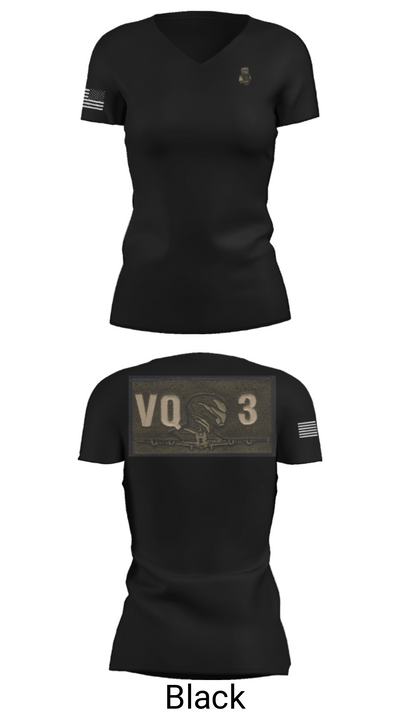 VQ-3 DET TRVS 52792969 Women's Short Sleeve V-neck Shirt - 27