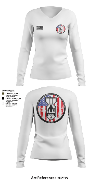 482nd EOD 78922721 Women's Long Sleeve V-neck Shirt - 2