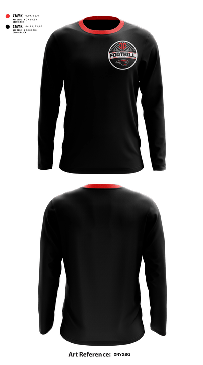 Foothill Jr Cougars Football and Cheer  Long Sleeve Performance Shirt - 1