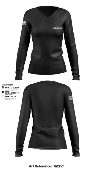Women's Long Sleeve Vneck Shirt, Engineers, Marines, Teamtime, Team time, sublimation, custom sports apparel, team uniforms, spirit wear, spiritwear, sports uniforms, custom shirts, team store, custom team store, fundraiser sports, apparel fundraiser