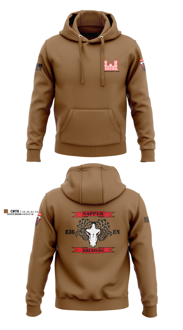 Hoodie, 836 Engineer Company SAPPER, , Teamtime, Team time, sublimation, custom sports apparel, team uniforms, spirit wear, spiritwear, sports uniforms, custom shirts, team store, custom team store, fundraiser sports, apparel fundraiser