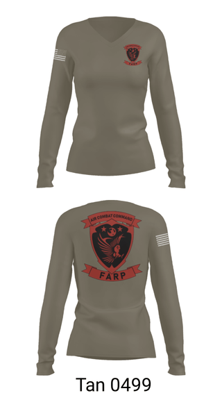 Women's Long Sleeve Vneck Shirt, FARP, Air Force, Teamtime, Team time, sublimation, custom sports apparel, team uniforms, spirit wear, spiritwear, sports uniforms, custom shirts, team store, custom team store, fundraiser sports, apparel fundraiser