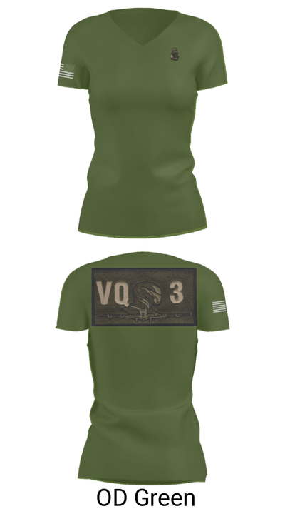VQ-3 DET TRVS 52792969 Women's Short Sleeve V-neck Shirt - 46