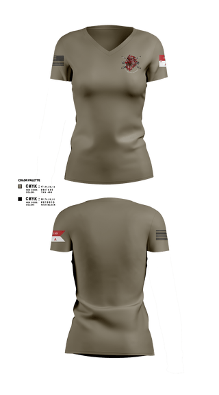 Women's Short Sleeve Vneck Shirt, Apache Troop 1-150th, Army, Teamtime, Team time, sublimation, custom sports apparel, team uniforms, spirit wear, spiritwear, sports uniforms, custom shirts, team store, custom team store, fundraiser sports, apparel fundraiser