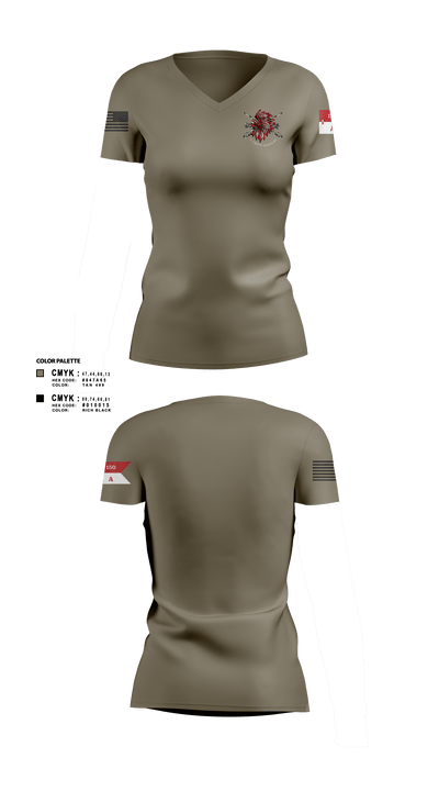 Apache Troop 1-150th 52177042 Women's Short Sleeve V-neck Shirt - 3