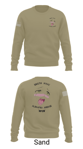 Crew Neck Sweatshirt, 380th HVAC, , Teamtime, Team time, sublimation, custom sports apparel, team uniforms, spirit wear, spiritwear, sports uniforms, custom shirts, team store, custom team store, fundraiser sports, apparel fundraiser