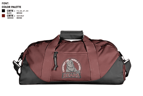 Duffle Bag, Chestnut Log Middle School, , Teamtime, Team time, sublimation, custom sports apparel, team uniforms, spirit wear, spiritwear, sports uniforms, custom shirts, team store, custom team store, fundraiser sports, apparel fundraiser