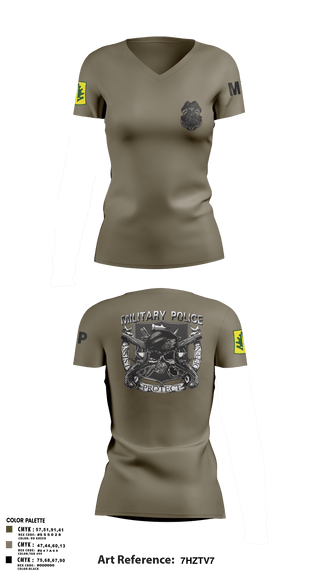 Women's Short Sleeve Vneck Shirt, 307TH Military Police Company, , Teamtime, Team time, sublimation, custom sports apparel, team uniforms, spirit wear, spiritwear, sports uniforms, custom shirts, team store, custom team store, fundraiser sports, apparel fundraiser