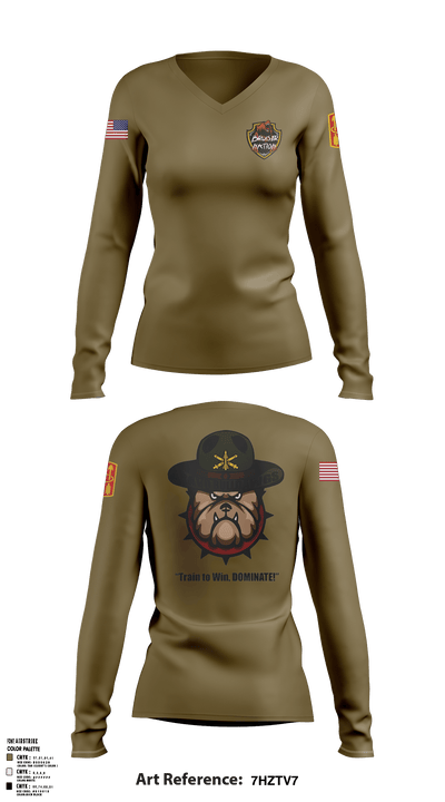 Bravo Bulldawgs 48520166 Women's Long Sleeve V-neck Shirt - 2