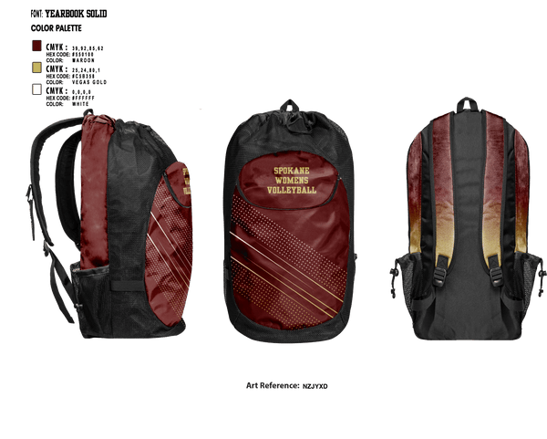 Gear Bag, Spokane, Women's Volleyball, Teamtime, Team time, sublimation, custom sports apparel, team uniforms, spirit wear, spiritwear, sports uniforms, custom shirts, team store, custom team store, fundraiser sports, apparel fundraiser