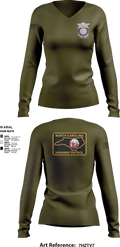 District E5 24176005 Women's Long Sleeve V-neck Shirt - 2