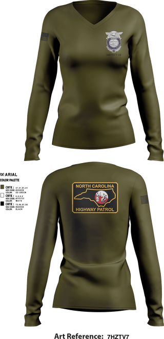 Women's Long Sleeve Vneck Shirt, District E5, Police, Teamtime, Team time, sublimation, custom sports apparel, team uniforms, spirit wear, spiritwear, sports uniforms, custom shirts, team store, custom team store, fundraiser sports, apparel fundraiser