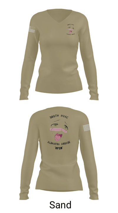 380th HVAC 14161864 Women's Long Sleeve V-neck Shirt - 97