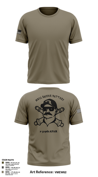 Short Sleeve Performance Shirt, HHB 2-319 AFAR, Army, Teamtime, Team time, sublimation, custom sports apparel, team uniforms, spirit wear, spiritwear, sports uniforms, custom shirts, team store, custom team store, fundraiser sports, apparel fundraiser