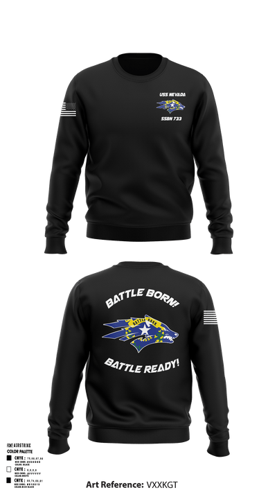 USS NEVADA SSBN 733 65073503 Crew Neck Sweatshirt - 5