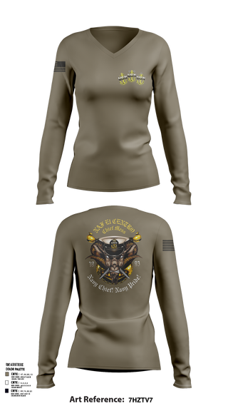 Women's Long Sleeve Vneck Shirt, NAFEC CPO Mess, , Teamtime, Team time, sublimation, custom sports apparel, team uniforms, spirit wear, spiritwear, sports uniforms, custom shirts, team store, custom team store, fundraiser sports, apparel fundraiser