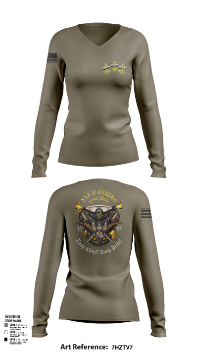NAFEC CPO Mess 77271572 Women's Long Sleeve V-neck Shirt - 11