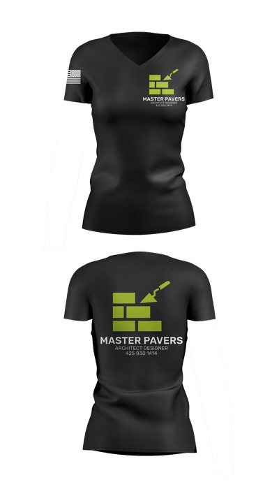 master pavers 40401217 Women's Short Sleeve V-neck Shirt - 1