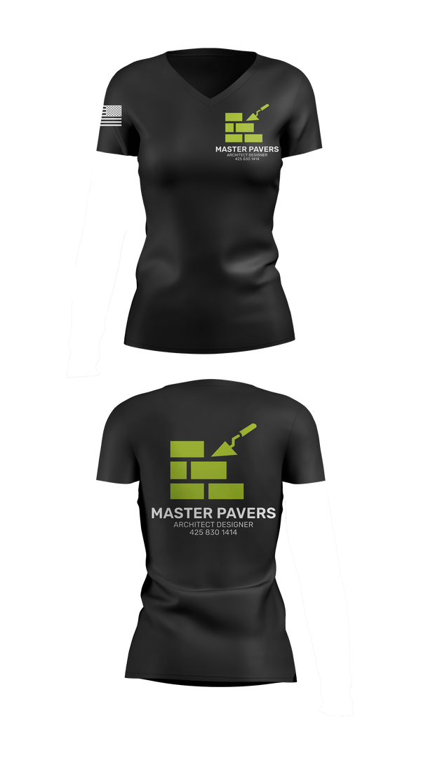 Women's Short Sleeve Vneck Shirt, master pavers, Army, Teamtime, Team time, sublimation, custom sports apparel, team uniforms, spirit wear, spiritwear, sports uniforms, custom shirts, team store, custom team store, fundraiser sports, apparel fundraiser