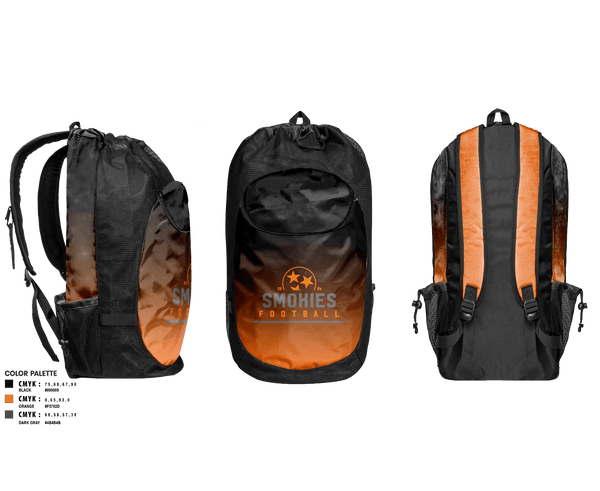 Gear Bag, Smokies, Football, Teamtime, Team time, sublimation, custom sports apparel, team uniforms, spirit wear, spiritwear, sports uniforms, custom shirts, team store, custom team store, fundraiser sports, apparel fundraiser