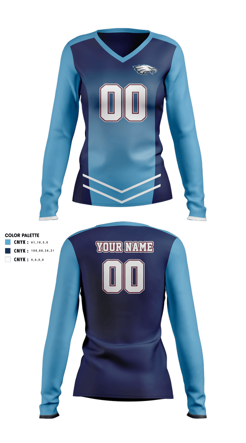 Women's Long Sleeve Vneck Shirt, Rocky Point High School Volleyball, Men's Volleyball, Teamtime, Team time, sublimation, custom sports apparel, team uniforms, spirit wear, spiritwear, sports uniforms, custom shirts, team store, custom team store, fundraiser sports, apparel fundraiser