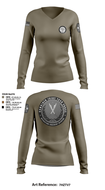 65th FAB 31193248 Women's Long Sleeve V-neck Shirt - 4