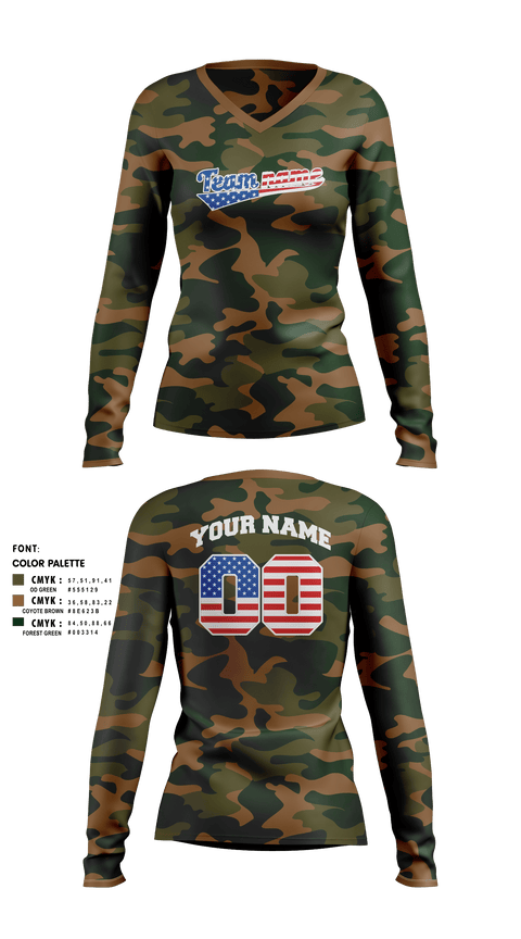 Women's Long Sleeve Vneck Shirt, We The People, Softball, Teamtime, Team time, sublimation, custom sports apparel, team uniforms, spirit wear, spiritwear, sports uniforms, custom shirts, team store, custom team store, fundraiser sports, apparel fundraiser