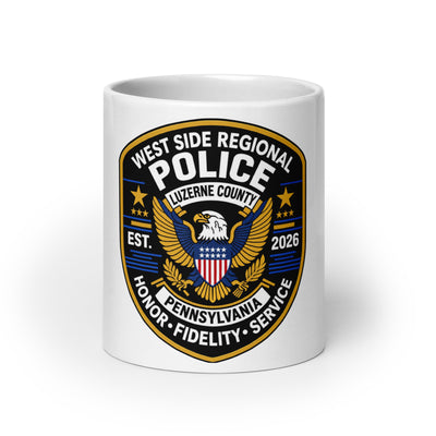 West Side regional police department White glossy mug - 1