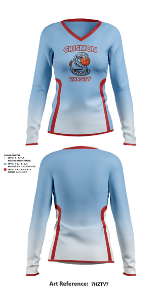 Women's Long Sleeve Vneck Shirt, Crismon Rattlers, Women's Basketball, Teamtime, Team time, sublimation, custom sports apparel, team uniforms, spirit wear, spiritwear, sports uniforms, custom shirts, team store, custom team store, fundraiser sports, apparel fundraiser