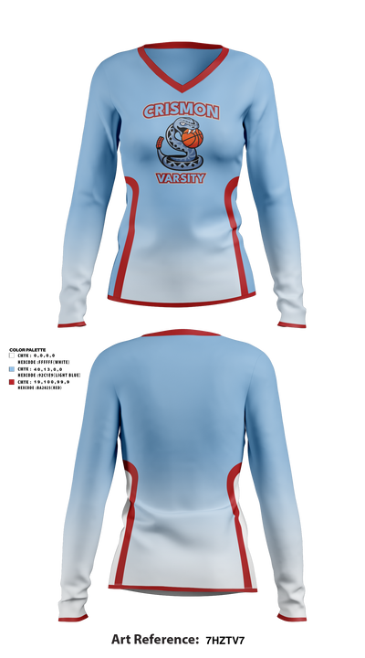 Crismon Rattlers 55873253 Women's Long Sleeve V-neck Shirt - 16