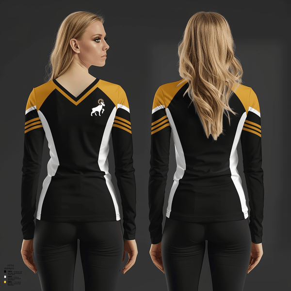 Women's Long Sleeve Vneck Shirt, Highland High School Volleyball, Women's Volleyball, Teamtime, Team time, sublimation, custom sports apparel, team uniforms, spirit wear, spiritwear, sports uniforms, custom shirts, team store, custom team store, fundraiser sports, apparel fundraiser