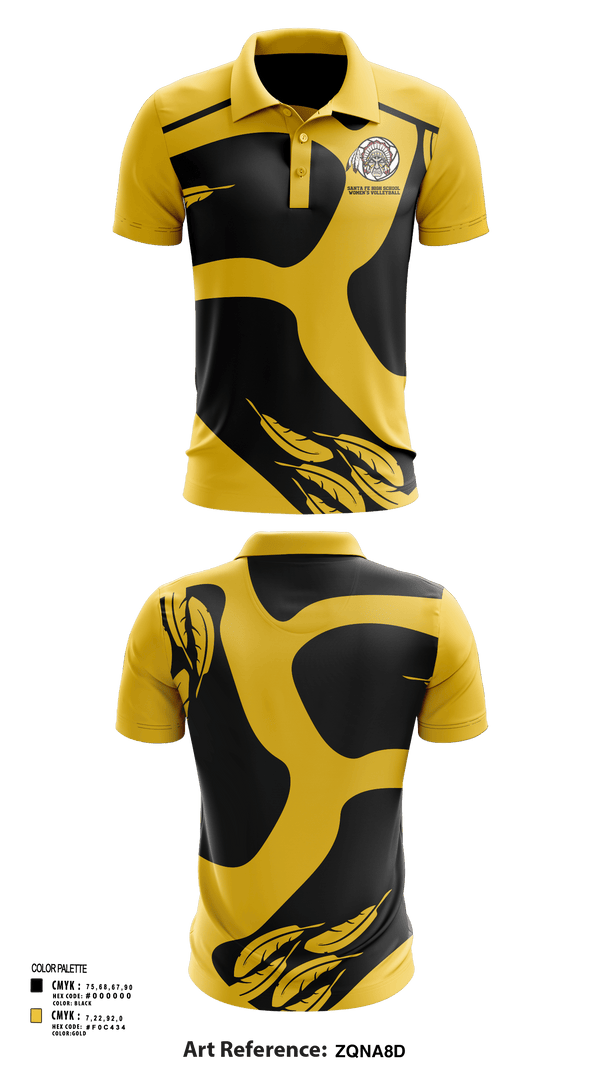 Short Sleeve Performance Polo, Santa Fe High School, Women's Volleyball, Teamtime, Team time, sublimation, custom sports apparel, team uniforms, spirit wear, spiritwear, sports uniforms, custom shirts, team store, custom team store, fundraiser sports, apparel fundraiser