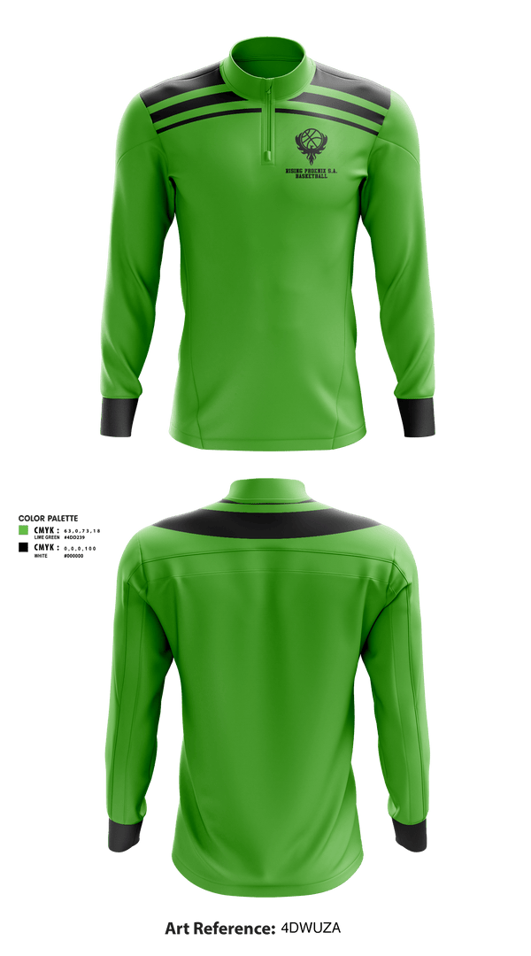 Quarter Zip Jacket, Rising Phoenix S.A., Men's Basketball, Teamtime, Team time, sublimation, custom sports apparel, team uniforms, spirit wear, spiritwear, sports uniforms, custom shirts, team store, custom team store, fundraiser sports, apparel fundraiser