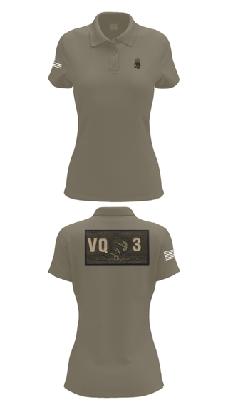 Women's Short Sleeve Performance Polo, VQ-3 DET TRVS, Navy, Teamtime, Team time, sublimation, custom sports apparel, team uniforms, spirit wear, spiritwear, sports uniforms, custom shirts, team store, custom team store, fundraiser sports, apparel fundraiser