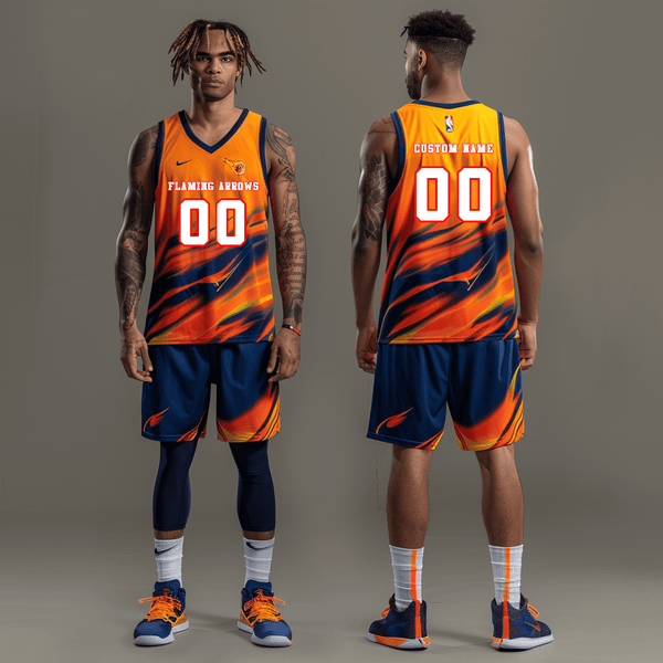 Mens Basketball Jersey, Flaming Arrows, Men's Basketball, Teamtime, Team time, sublimation, custom sports apparel, team uniforms, spirit wear, spiritwear, sports uniforms, custom shirts, team store, custom team store, fundraiser sports, apparel fundraiser