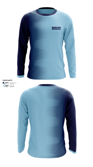 Long Sleeve Performance Shirt, Onslow, Baseball, Teamtime, Team time, sublimation, custom sports apparel, team uniforms, spirit wear, spiritwear, sports uniforms, custom shirts, team store, custom team store, fundraiser sports, apparel fundraiser