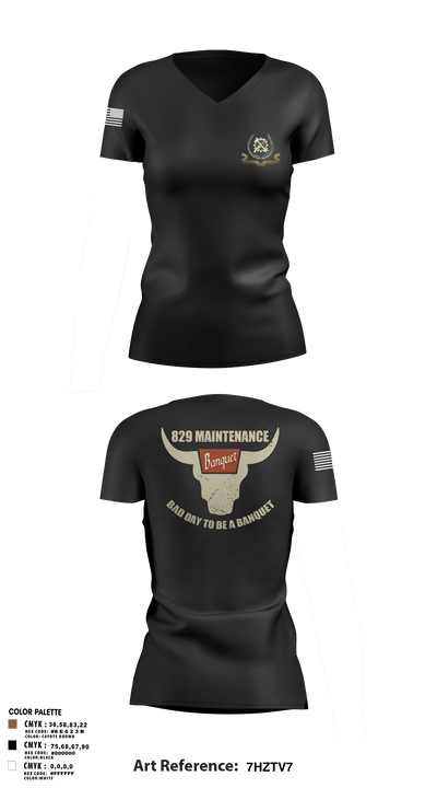 829 maintenance 40042048 Women's Short Sleeve V-neck Shirt - 3