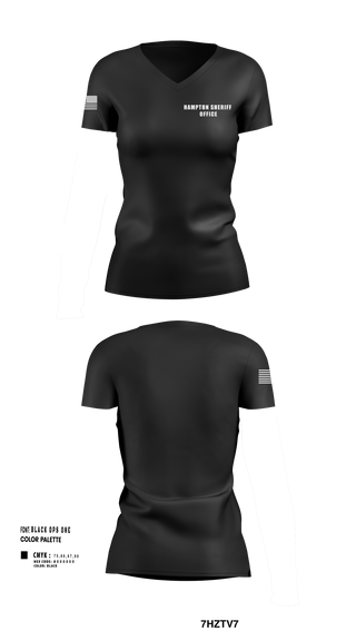 Women's Short Sleeve Vneck Shirt, Hampton sheriff office, , Teamtime, Team time, sublimation, custom sports apparel, team uniforms, spirit wear, spiritwear, sports uniforms, custom shirts, team store, custom team store, fundraiser sports, apparel fundraiser
