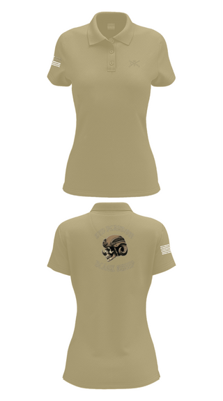 Women's Short Sleeve Performance Polo, Delta company 114, Army, Teamtime, Team time, sublimation, custom sports apparel, team uniforms, spirit wear, spiritwear, sports uniforms, custom shirts, team store, custom team store, fundraiser sports, apparel fundraiser