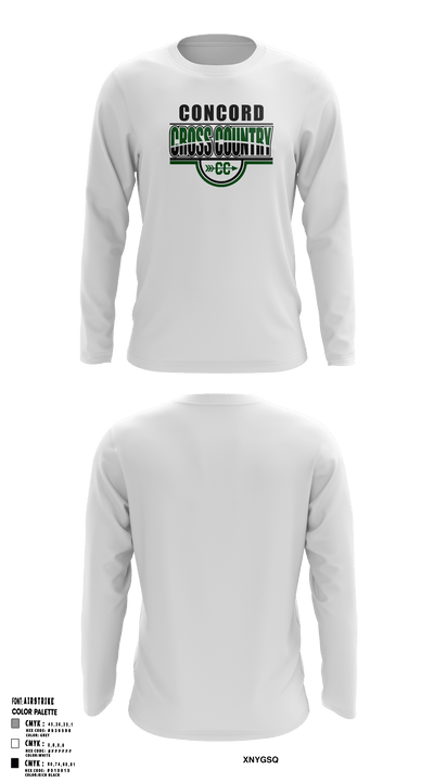 Concord High School Cross Country 53059740 Long Sleeve Performance Shirt - 45