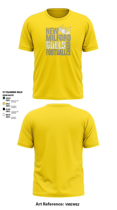 New Milford Bulls Football And Cheerleading 19489077 Short Sleeve Performance Shirt - 14