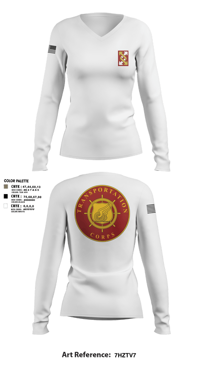 993rd Transportation Company 34221849 Women's Long Sleeve V-neck Shirt - 2