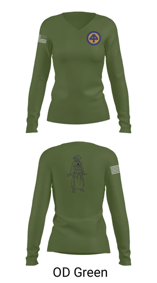 Women's Long Sleeve Vneck Shirt, A Co 1/1-114thA Co 1-114th INF, Army, Teamtime, Team time, sublimation, custom sports apparel, team uniforms, spirit wear, spiritwear, sports uniforms, custom shirts, team store, custom team store, fundraiser sports, apparel fundraiser