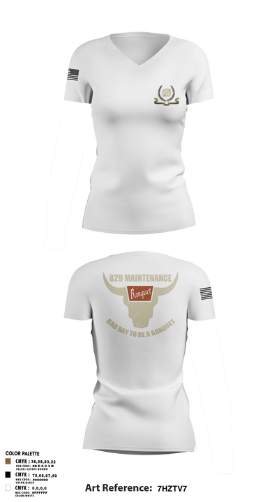 829 maintenance 40042048 Women's Short Sleeve V-neck Shirt - 2