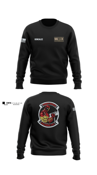 Crew Neck Sweatshirt, VQ-3 DET TRVS, Navy, Teamtime, Team time, sublimation, custom sports apparel, team uniforms, spirit wear, spiritwear, sports uniforms, custom shirts, team store, custom team store, fundraiser sports, apparel fundraiser