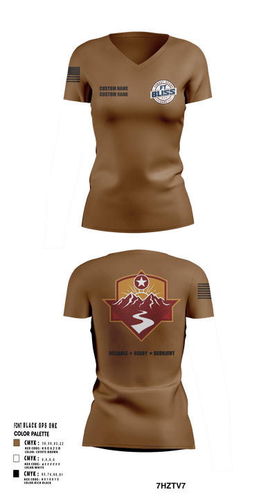 Fort Bliss DENTAC 45605501 Women's Short Sleeve V-neck Shirt - 11