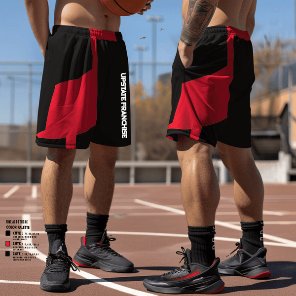Athletic Shorts With Pockets, UPSTATE FRANCHISE, Men's Basketball, Teamtime, Team time, sublimation, custom sports apparel, team uniforms, spirit wear, spiritwear, sports uniforms, custom shirts, team store, custom team store, fundraiser sports, apparel fundraiser